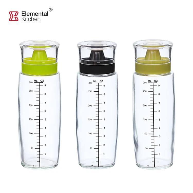 300 ml Wholesale Transparent Food-Grade Glass Leak proof  Cooking Olive Oil Bottle  for Kitchen