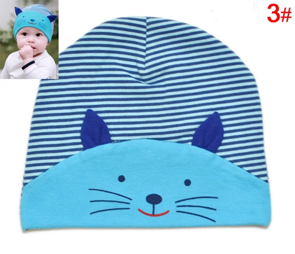 cute cartoon cat 100%cotton baby children hat