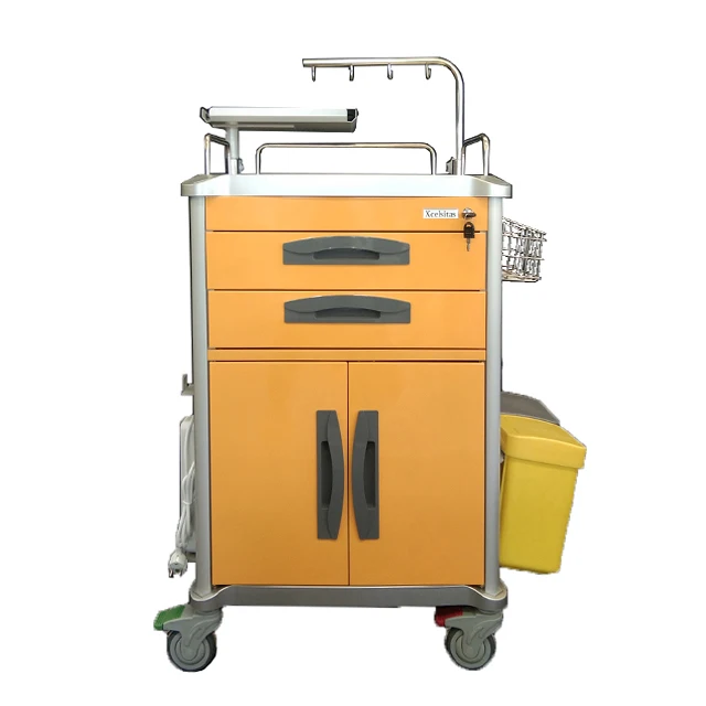 Chinese manufacturer hospital furniture Hospital&Clinic Medication Equipment Medical Crush Emergency Trolley Cart