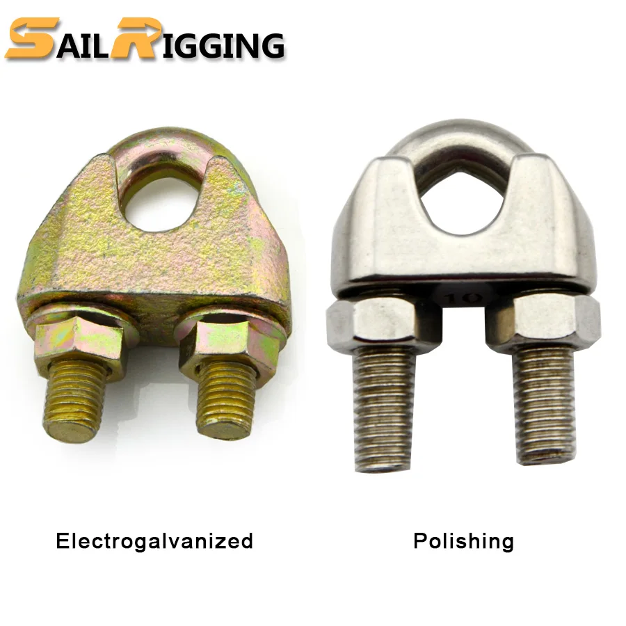 Wire Rope Clips DIN1142 Yellow Galvanized Wire Rope Clip Malleable Steel Cable Clamp