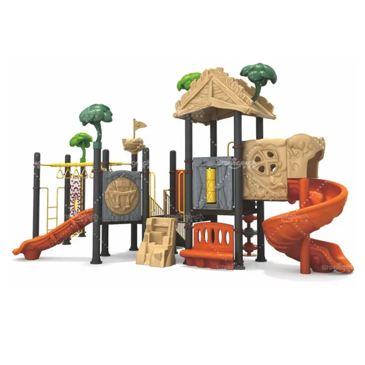kindergarten combination children plastic slide set equipment kids outdoor playground for sale