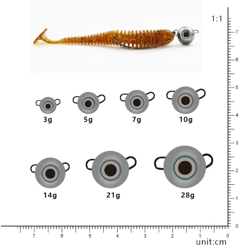 NEW Fishing tackle tungsten weight Tungsten cheburashka sinker Pure Tungsten eyed bottom sinker B10