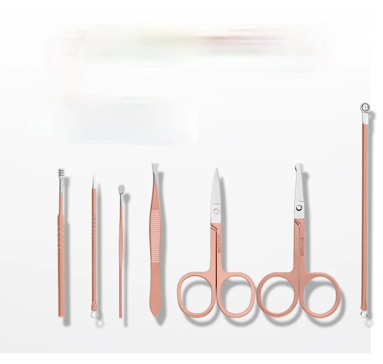 Rose gold 18-piece nail clippers set