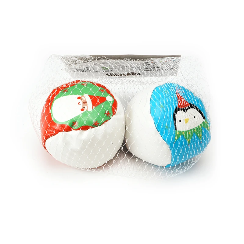 Wholesales Christmas Promotion  Pvc Pu Kids Adult Custom Logo Print 2 Pcs Kick Ball Footbag Hacky Sack