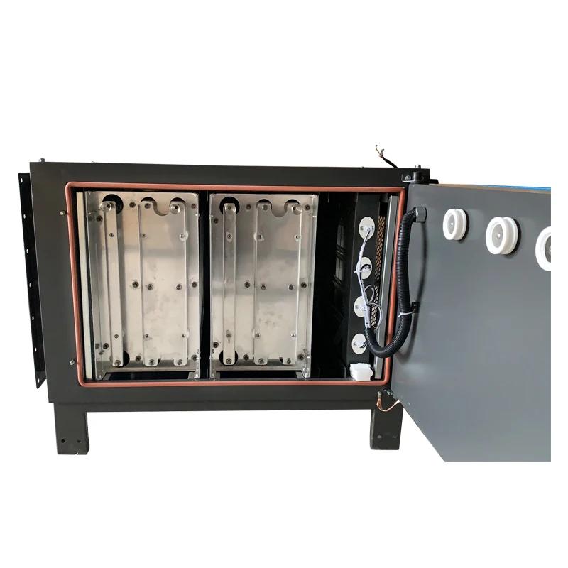 Electrostatic smoke cleaner with an exhaust fan for laser cutter machines