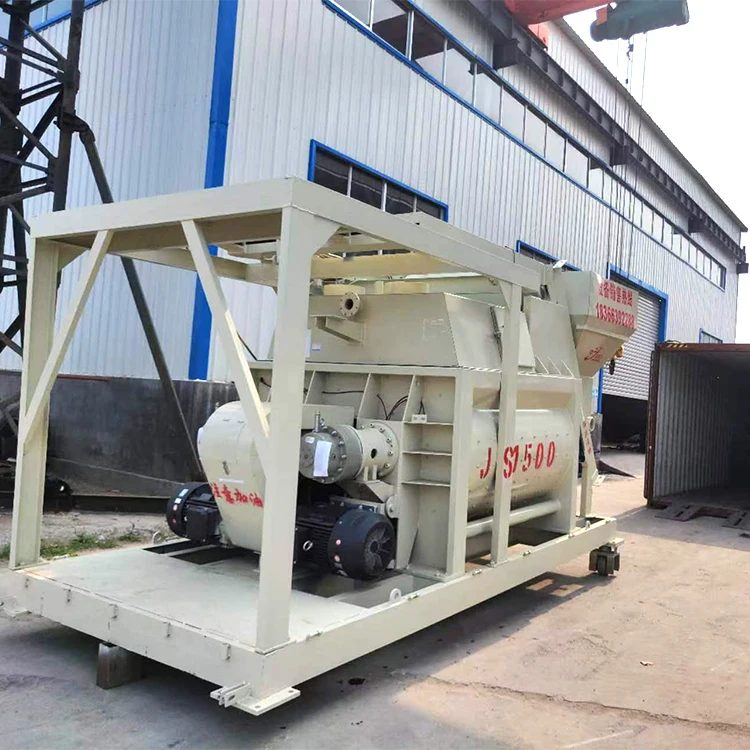 Popular Concrete Machine Js1500 Double Horizontal Shaft Concrete Mixer