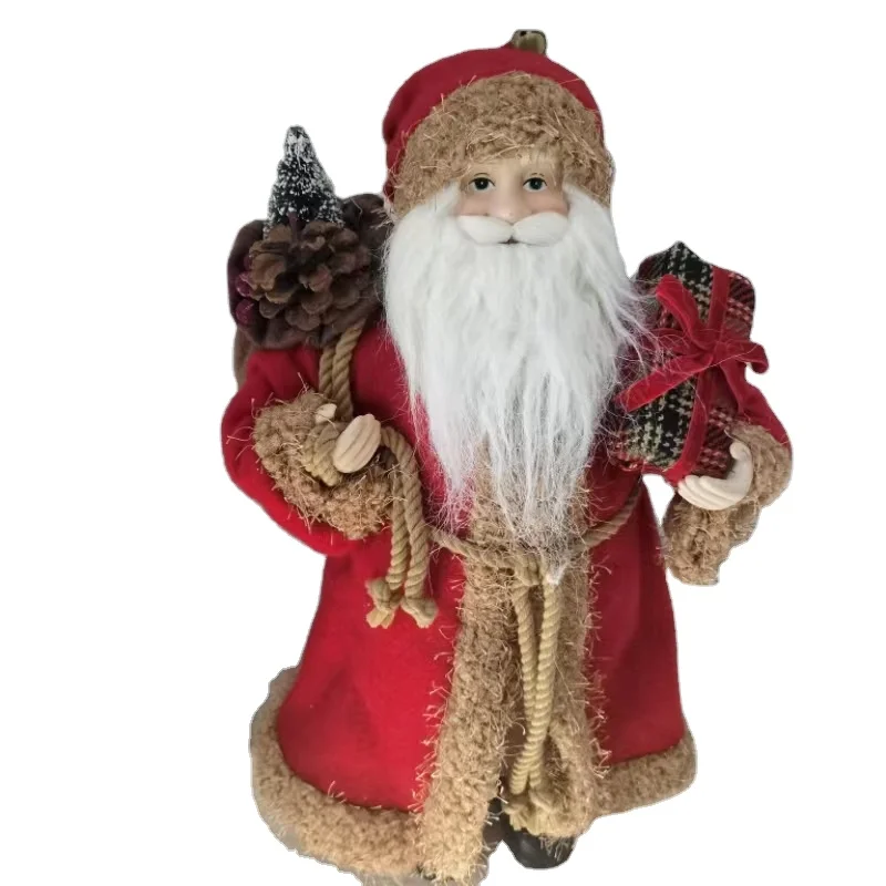Factory Direct Kawaii Santa Claus Plushe Toys Christmas Home Decor Doll Simulated Good Gift Christmas Tree Stand Accessories