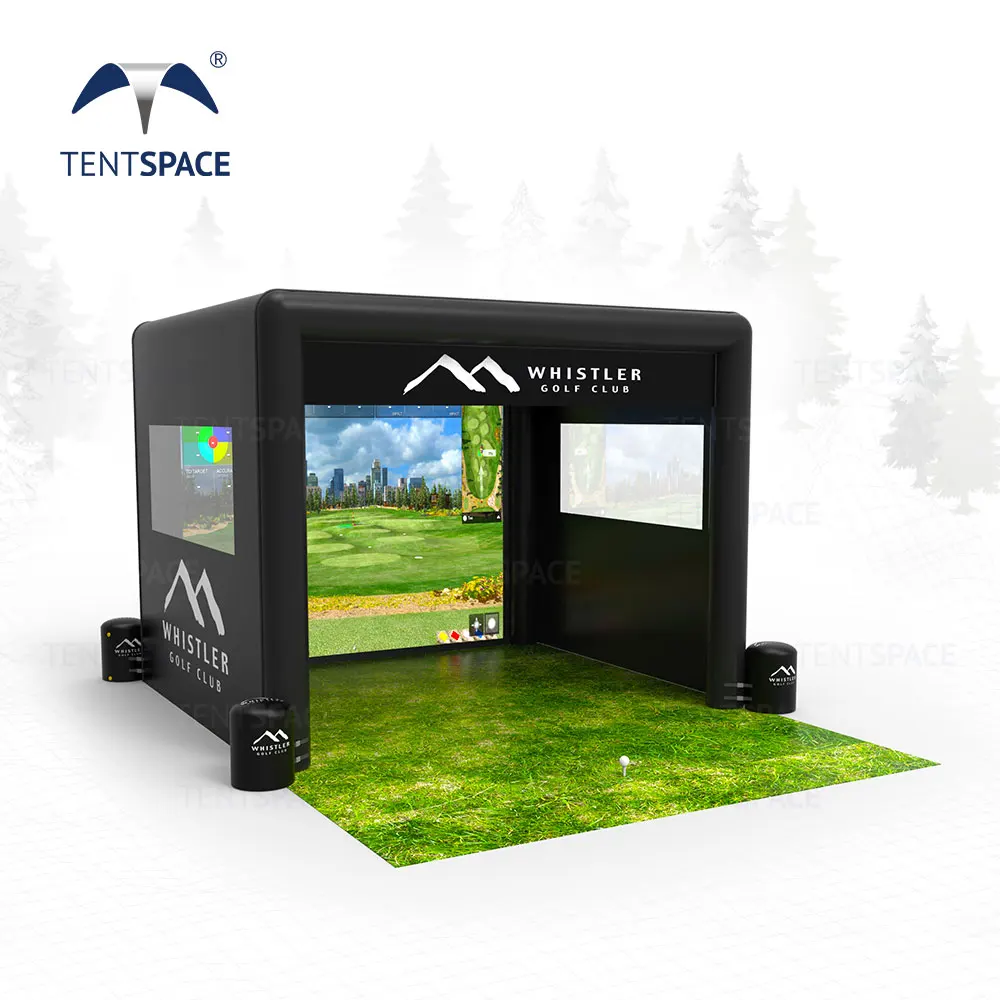 High quality outdoor golf simulator cage enclosures indoor inflatable golf tent simulator