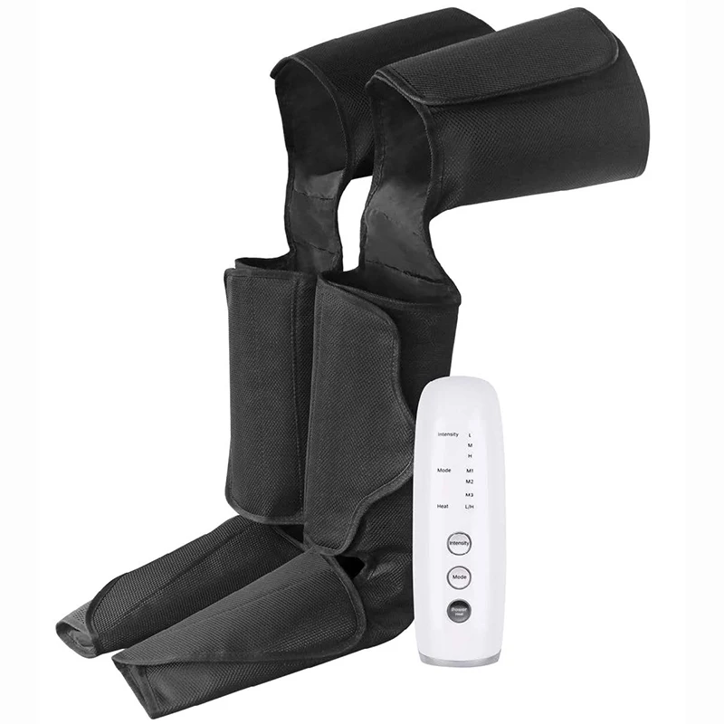 Professional Air Compression Calf Feet Thigh Massage Muscle Pain Relief Leg Wrap Massager with Knee Heat Function