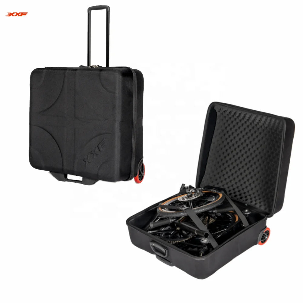 Hot Sale Bicycle Bags & Boxes Folding Bike Trolley Bag ABS Hard Travel Case Bicycle Plastic Luggage for 16Inch Folding bikes