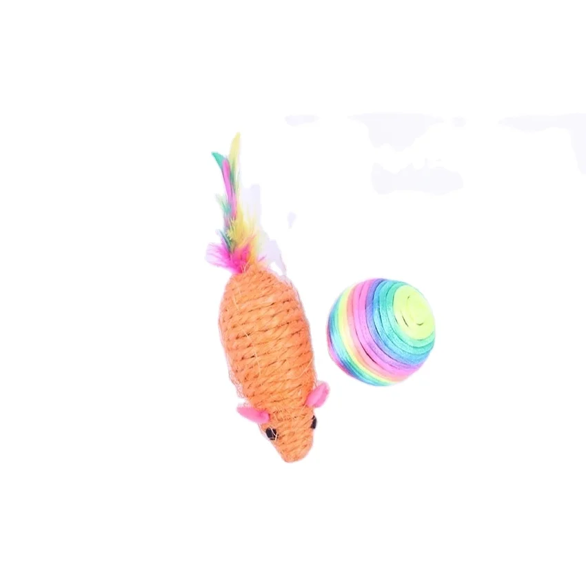
2020 Wholesale Hot Sale Cheap Cat Mouse Toy Feather Pet Funny Toy Eco-Friendly Toys 