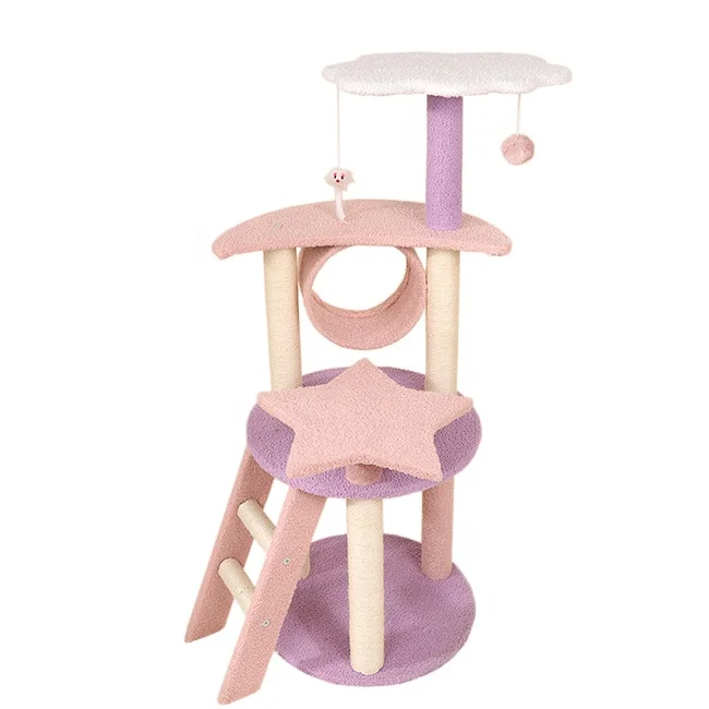 Multi-level Cats Perched Kitten Activity Play House Furniture Tree Sisal Scratching Posts Luxury Cat Tree House For Large Cats