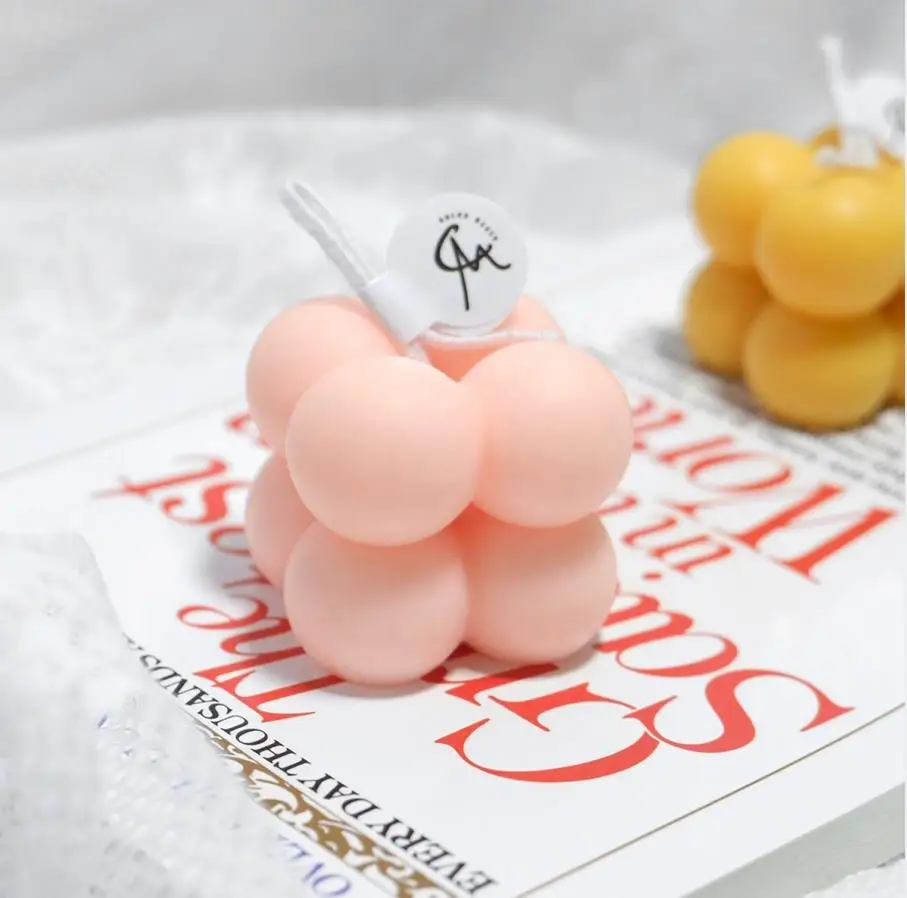 Ball cube candle Macaron Colors Mini Cube Bubble Candle for Home Decor Photo Wedding Gift