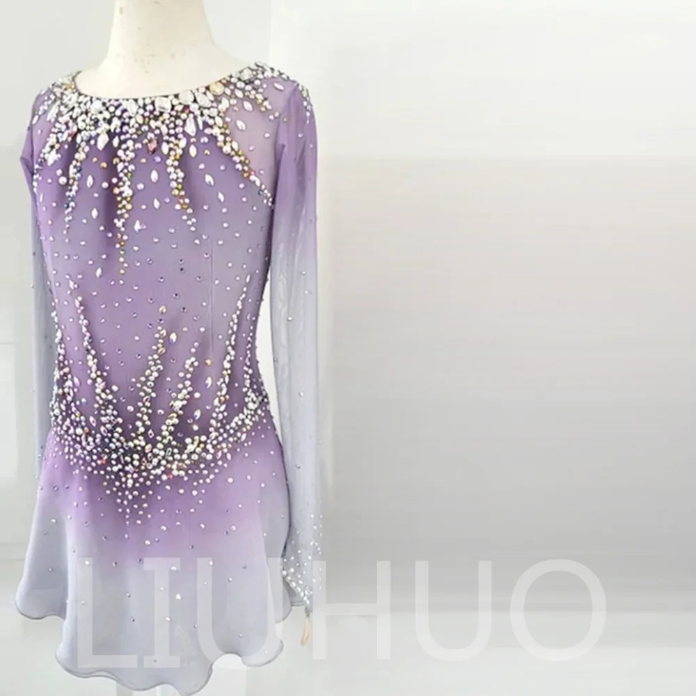 LIUHUO figure skating costumes Children adult skating performance clothes artistic gymnastics clothes gradually change color
