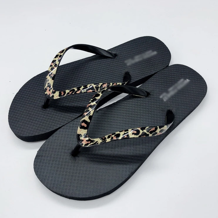 2024hot sell summer film leopard upper slipper for lady women  rubber beach  flip flops for outdoor