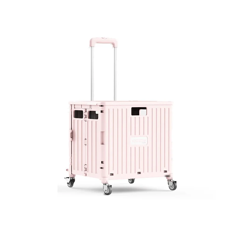 Четырехколесная портативная Пластиковая Складная Тележка для покупок