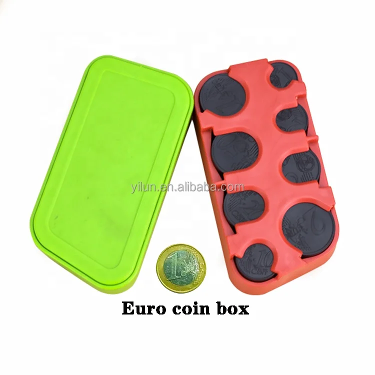 Hot Selling Factory Euro Coin Box  From Stock Small Change box Plastic coin storage box