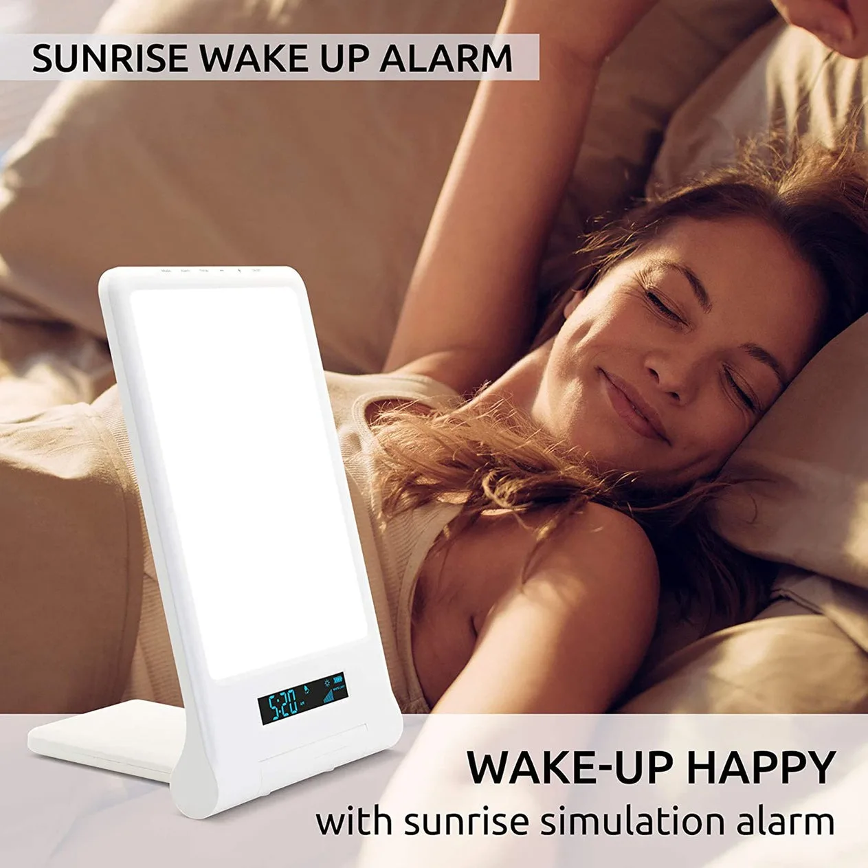 Foldable Sad Lamp Light Therapy Lamp With Sunrise Simulation Helps with Jet Lag & Shift Work Sleep Disorder