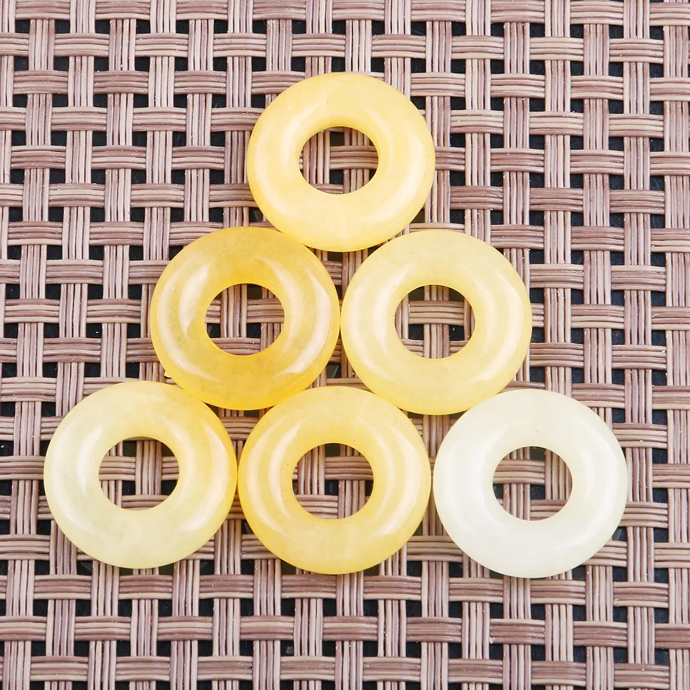 2cm Reiki Healing Circle Donut safety buckle shape Stone Natural  Chakra Orgone Energy DIY Pendants Jewelry wholesale