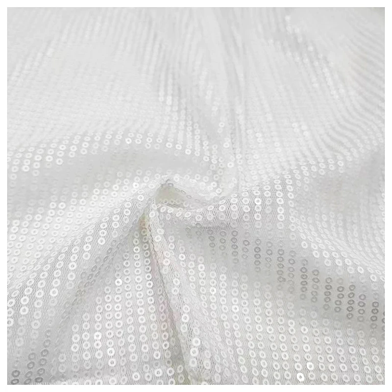 3mm Silver Sequin Mesh Fabric for Fashion Dress