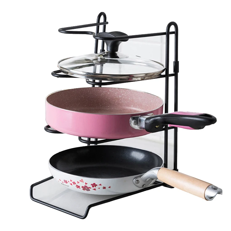
Long life table-stand metal pan organizer shelf pot rack kitchen storage rack organizer 