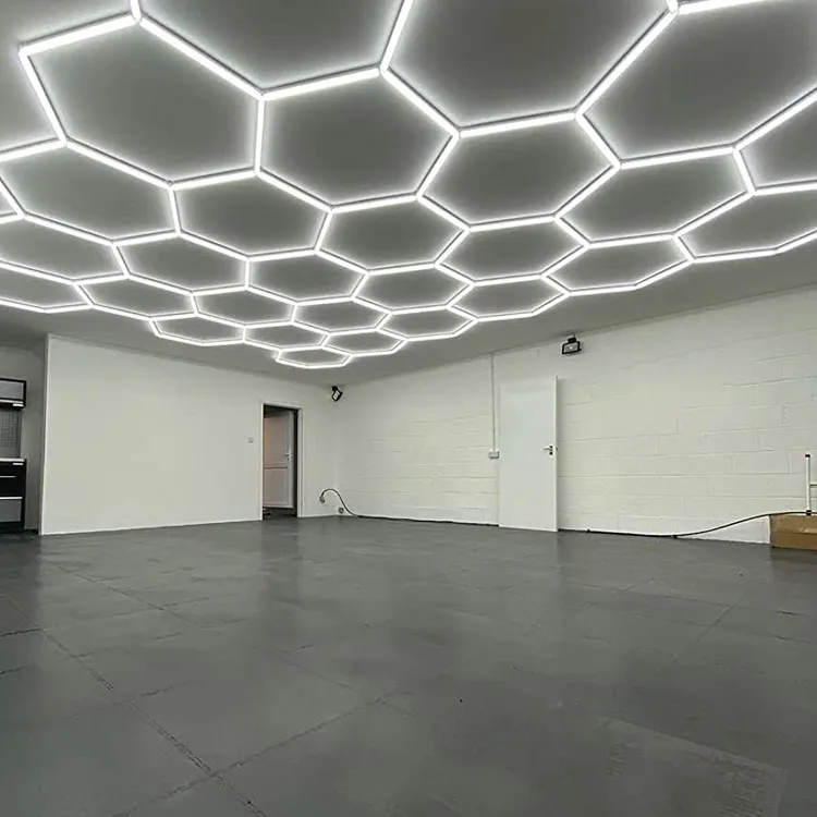 Hexagonal honeycomb automotive led working lights 220v car showroom beauty station care workshop lamp Garage detailing lights