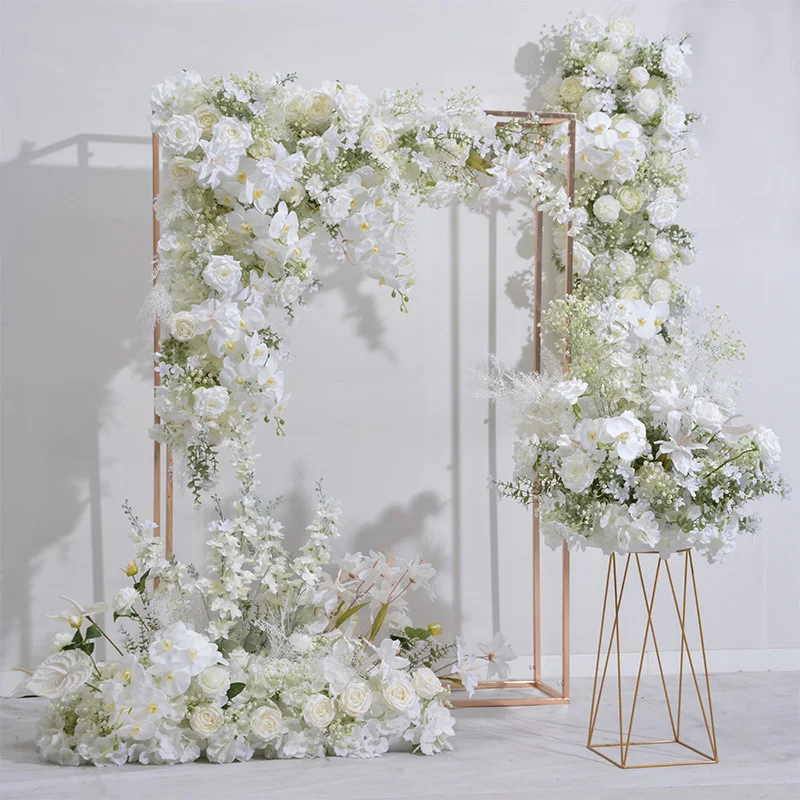 Factory Customized white flower rows Wedding Backdrop Decorative Hydrangea Props Artificial Flower Rows Floral Arches Decoration