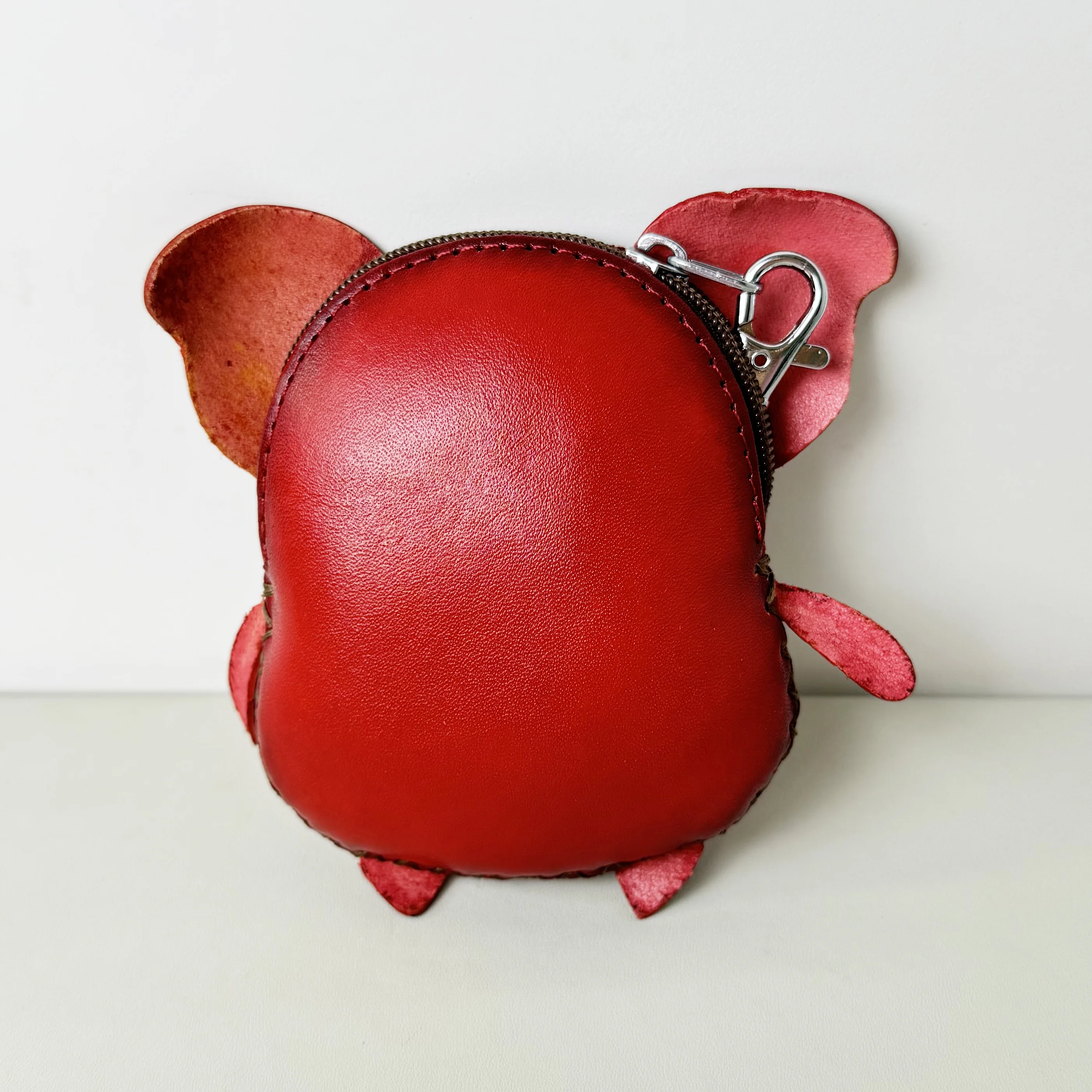CP-026 pig  Animal Carton Vintage Cowhide Leather Gift Handmade cute Coin Purse