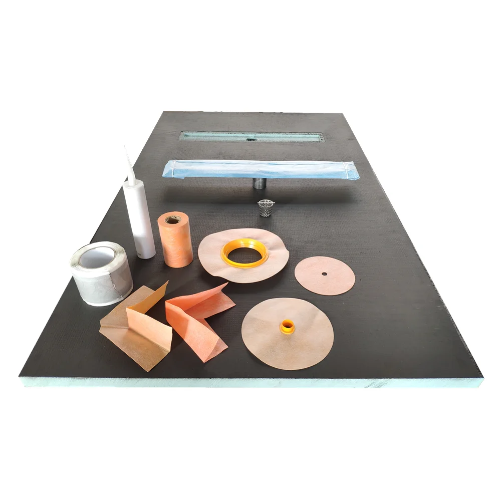 XPS FOAM PERIMETER LINEAR DRAIN SHOWER TRAY, PRE FABRICATED SHOWER PAN, THERMAL INSULATION LIGHTWEIGHT, WET BATHROOM