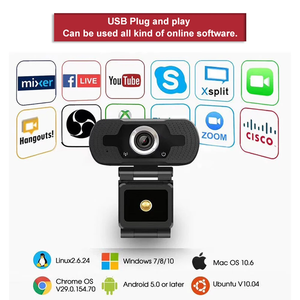 Компьютерная камера с микрофоном usb H.264 1080P веб-камера бесплатным приводом