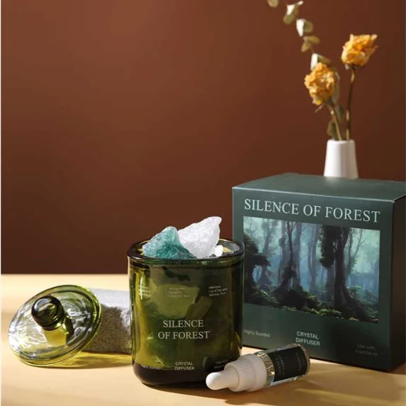 NEWIND New Arrival Home Decor Crystal Stone 10ml Essential Oil 420g Crystal Reed Diffuser with custom logo for Christmas Gift