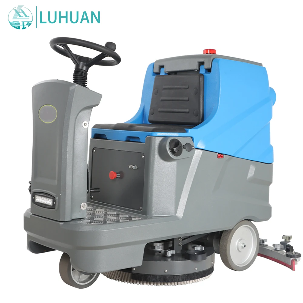 Industrial Commercial Floor Scrubber Cleaning Machine Small Electric Floor Scrubber  driving double scrubbing machine Compact