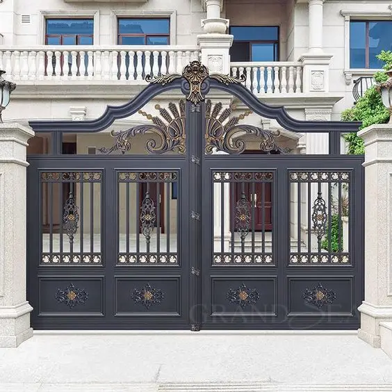 aluminum Side Gates Decorative aluminum Gate Accessories Latest Main Gate Design with  Swing Gate Opener
