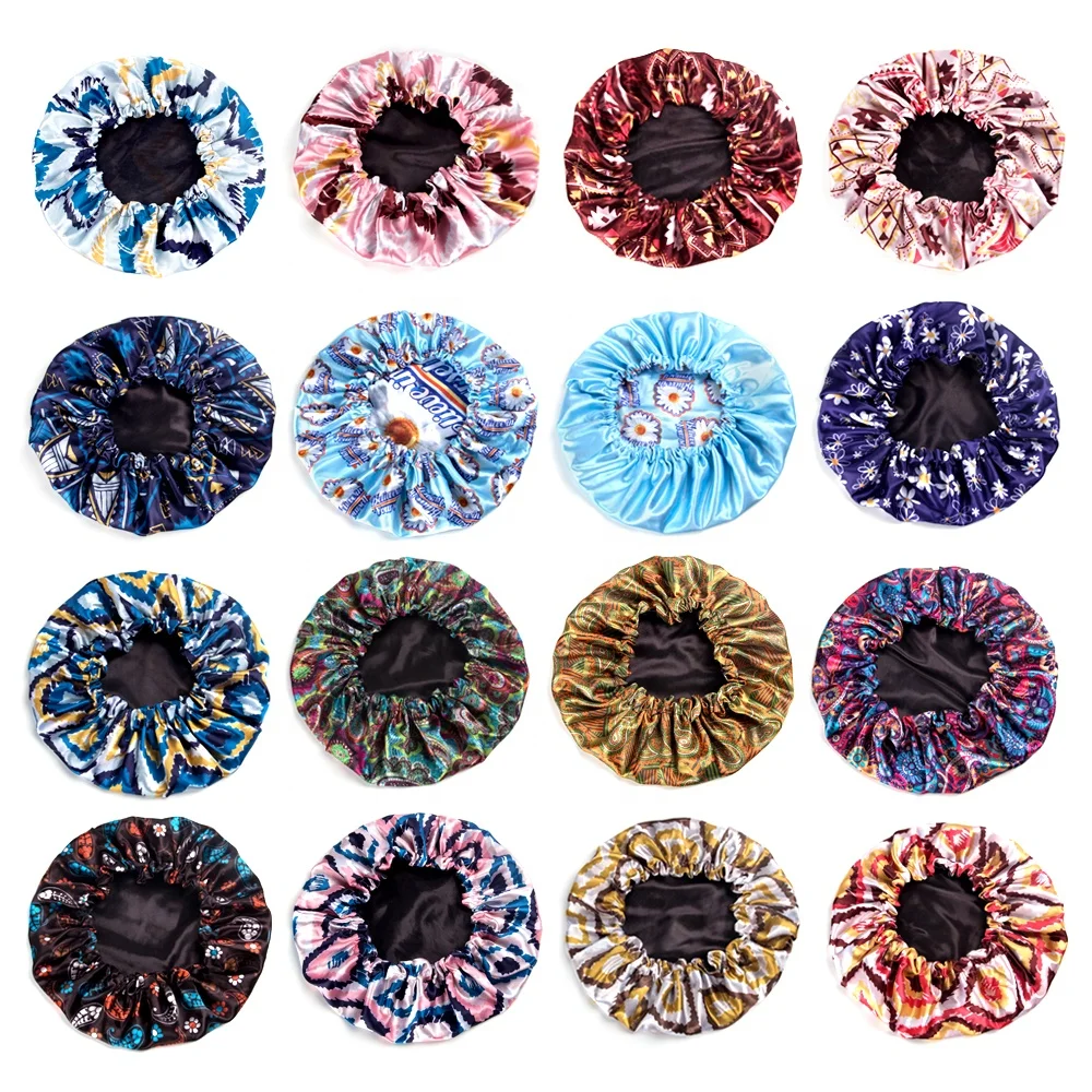 Reversible silky satin hair bonnet custom bonnets with logo