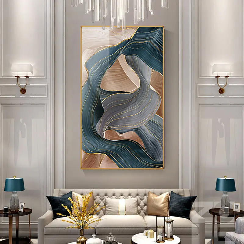 
Free Sample 3 Pieces Nordic canvas oil wood painting Background Scenery Wall Canvas Paintings Living Room Wall Modern Painting 