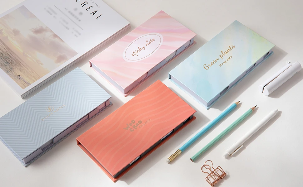 600 post stickers Cute foil notebook marker memo pad stationery supplies kawaii sticky notes with paper box