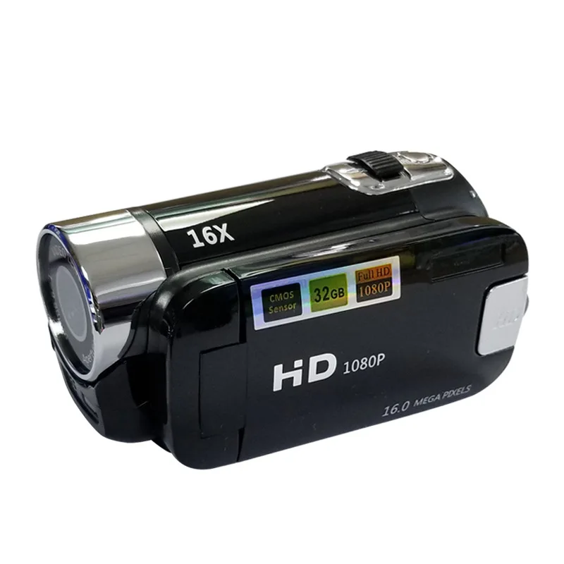 High quality hd digital camcorder 1080p with color display and 16x digital zoom rechargeable lithium battery video camera