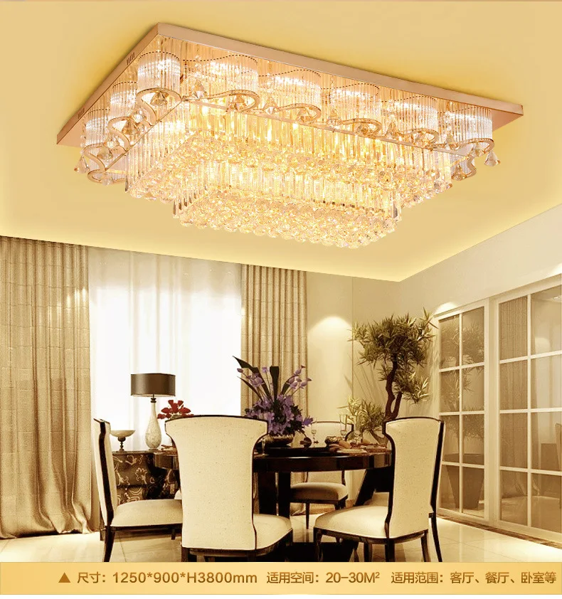 Restaurant Crystal Lighting Fixtures Lamp Indoor Round Acrylic Dubai Led Ceiling Lamp