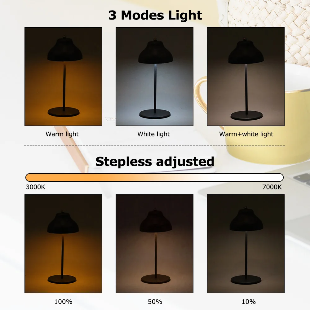 USB Rechargeable Touch Sensor Mini Night Table Light Umbrella Desk Lamp For Bedroom Decoration