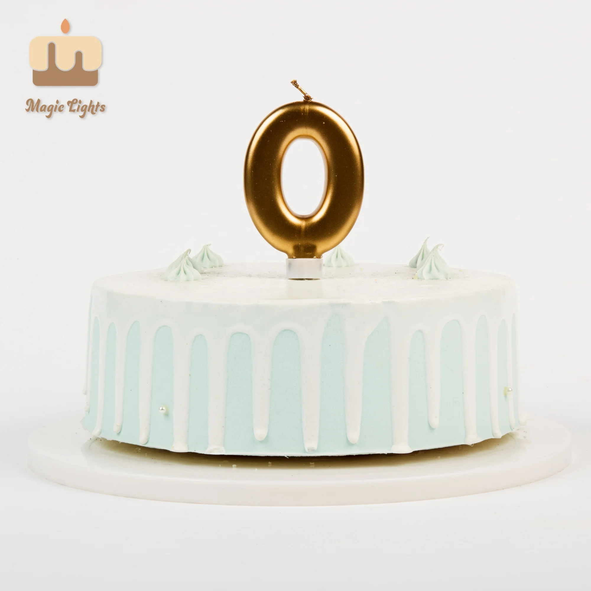 Metallic Gold Big Number 7 Birthday Candle For Tesco