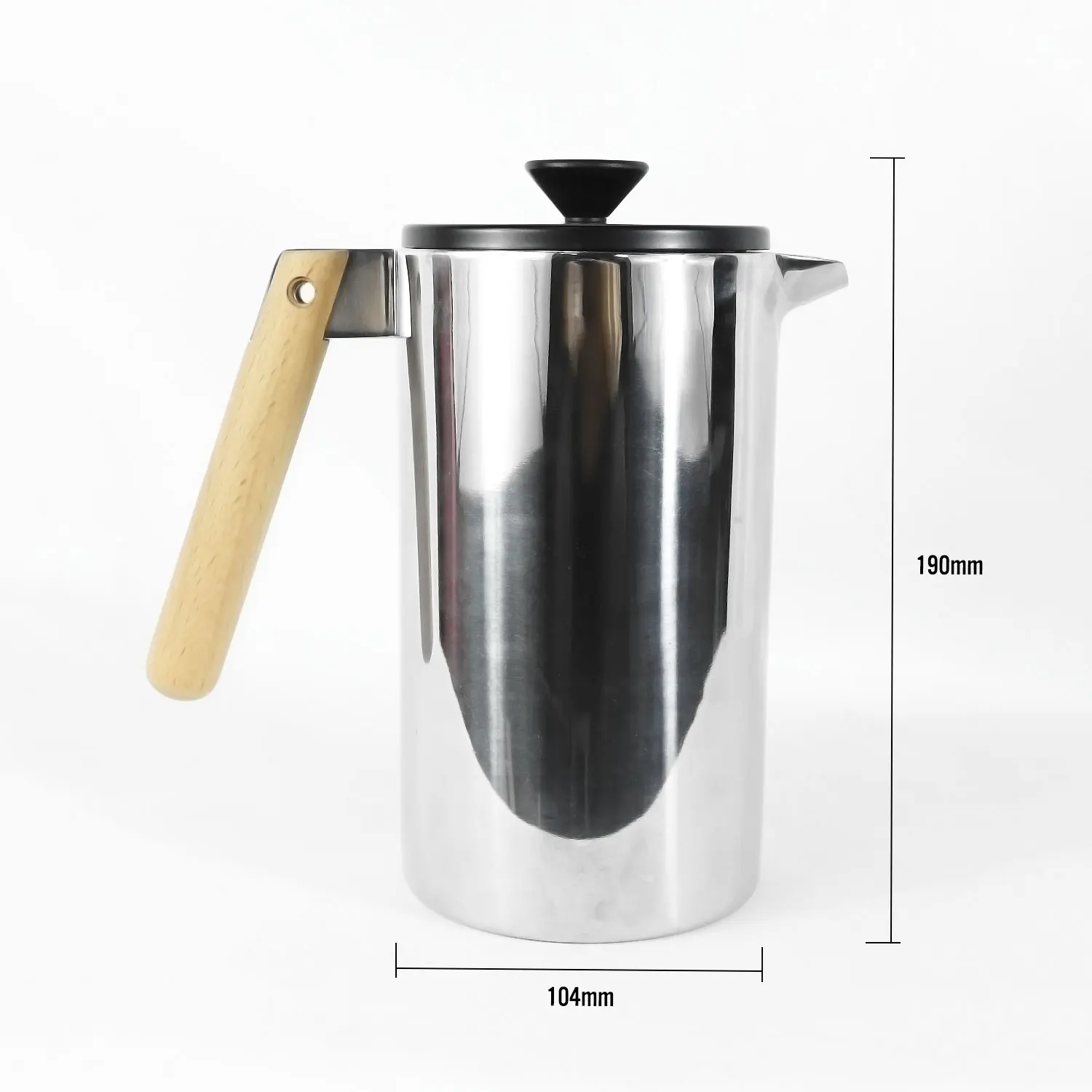 
Large 34 oz Upgraded Portable Double Wall Stainless Steel Travel Private Label French Press Coffee Maker With Bamboo Handle 