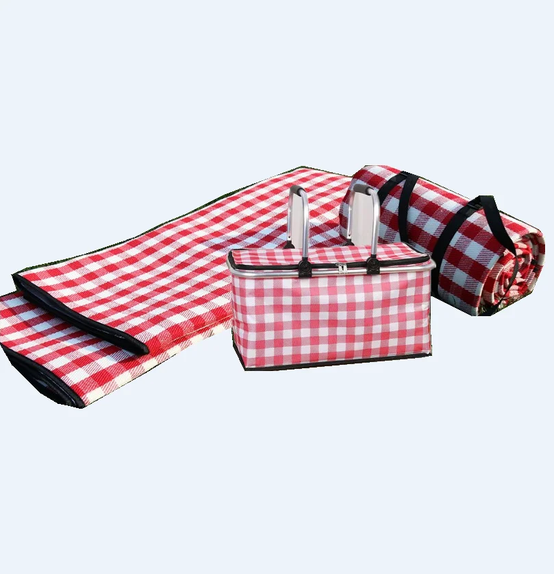 New camping collapsible picnic  travel Polyester insulation basket cooler bag