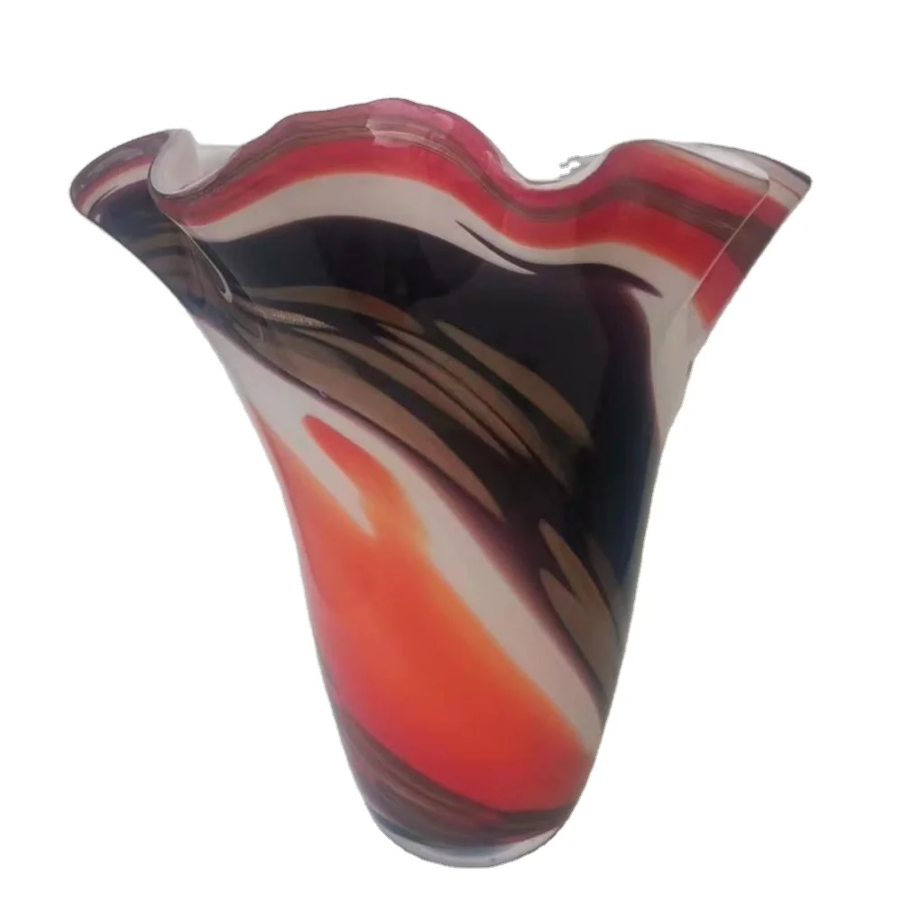 Vintage Custom art picasso sculpture hand blown colored luxury bottle creative flower murano glass vase modern glass vases