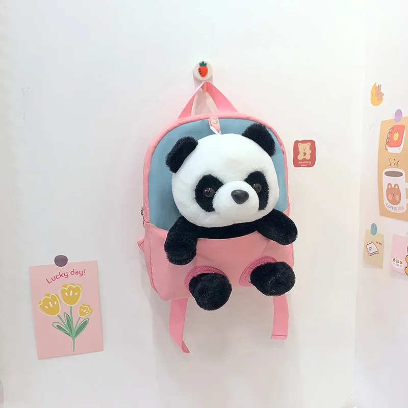 Lightweight Kids School Bag For Kindergarten Cute Plush 3D Panda Cartoon Children Schoolbag