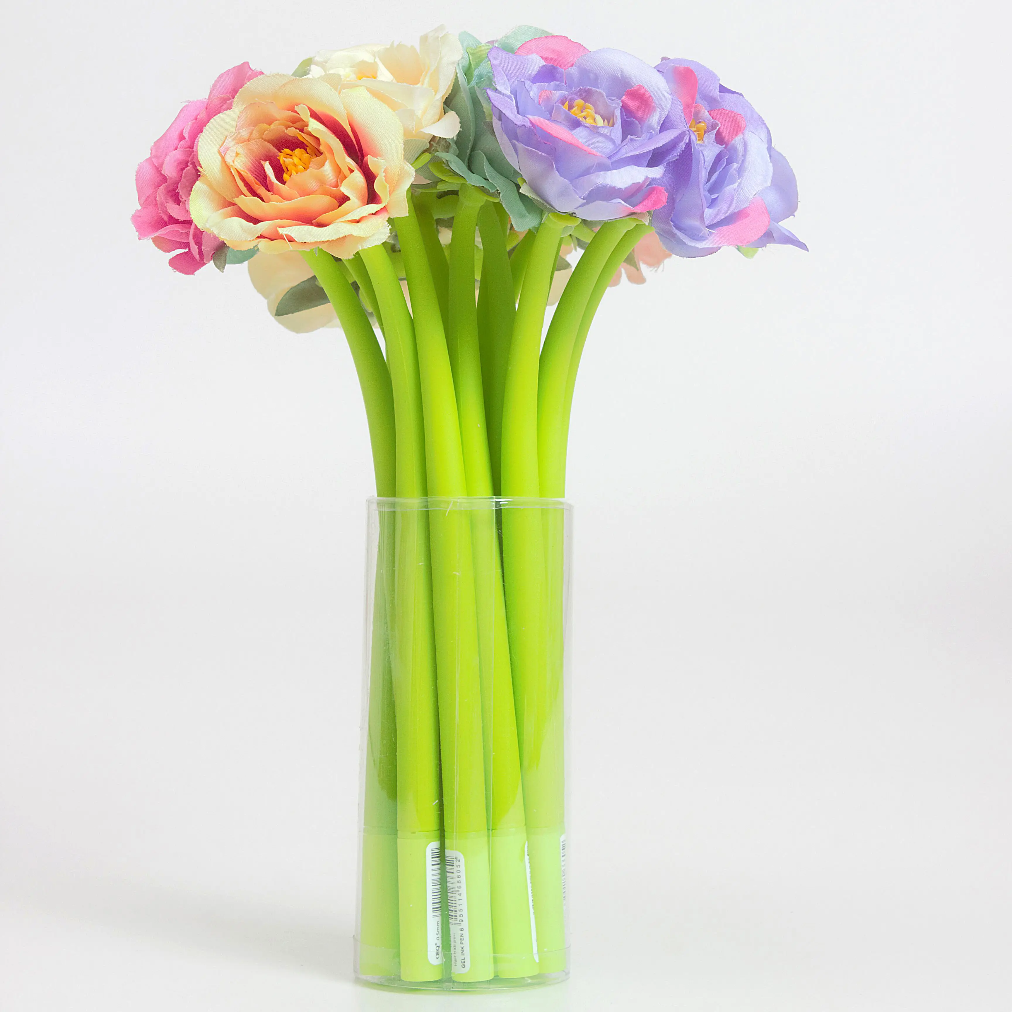 Stationery plant flower soft silicone 0.5mm gel pen simulation Chinese rose ballpoint pen for classmate gift school supplies
