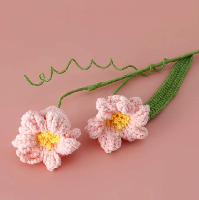 INS New Hand-woven Daffodil Artificial Eternal Flower Craft Crochet 3d Flower For Festival Gift Wedding Holiday Home Decoration