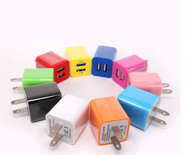 Hot Selling 5V 1A US Plug USB Charging For iphone Block Charger Dual Port Power Adapter Travel Wall Charger