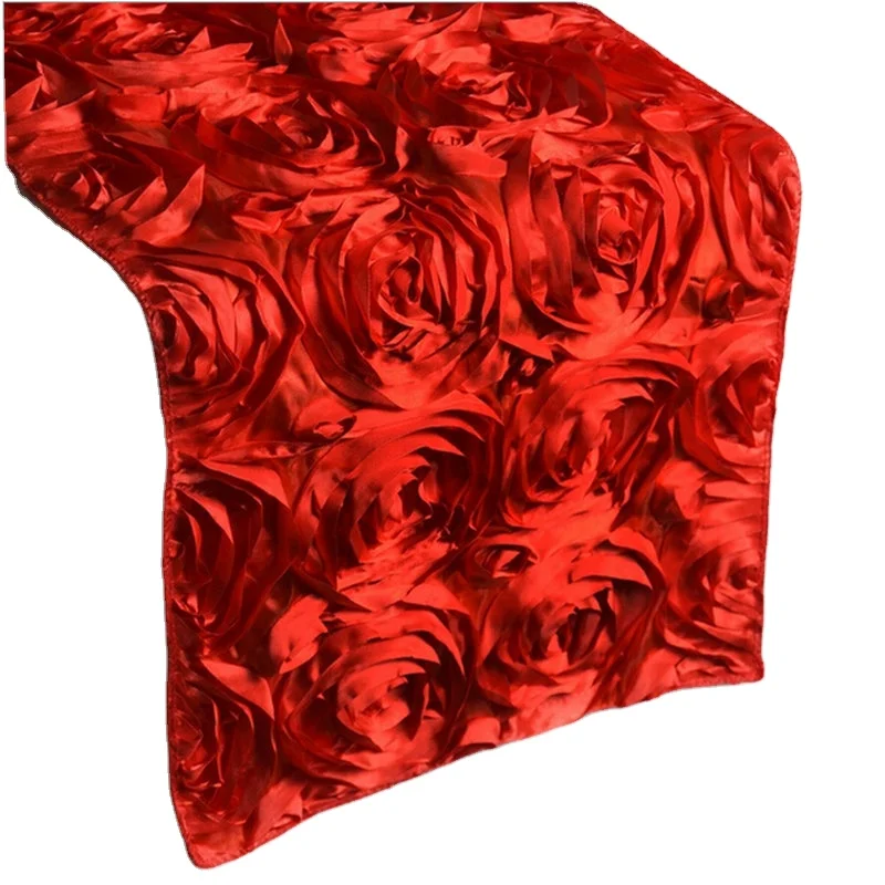 Customization Modern Simple Chinese Table Cloth Exquisite Rose Embroidery Dacron Table Runner Hotel Luxury Table Runners