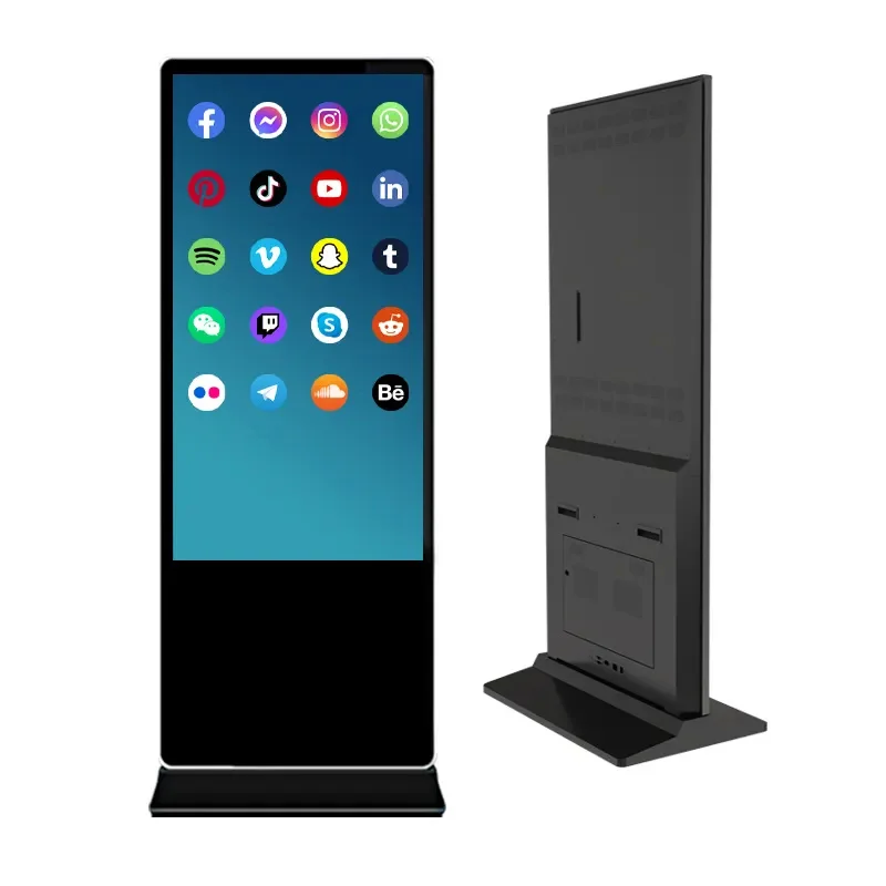 55 дюймов напольная подставка Тотем сенсорный экран рекламный плеер digital signage дисплей киоск для помещений