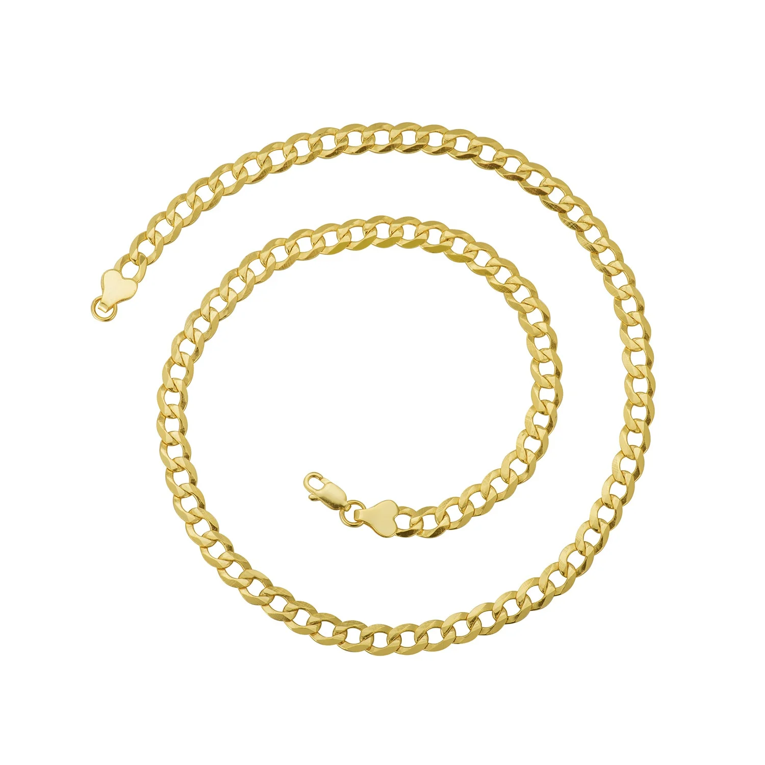 Dainty Facets Pure Silver Curb Chain Thick Long Necklace Jewellery Flat 2/3/4MM 100% 925 Sterling Silver Cuban Chain for Men